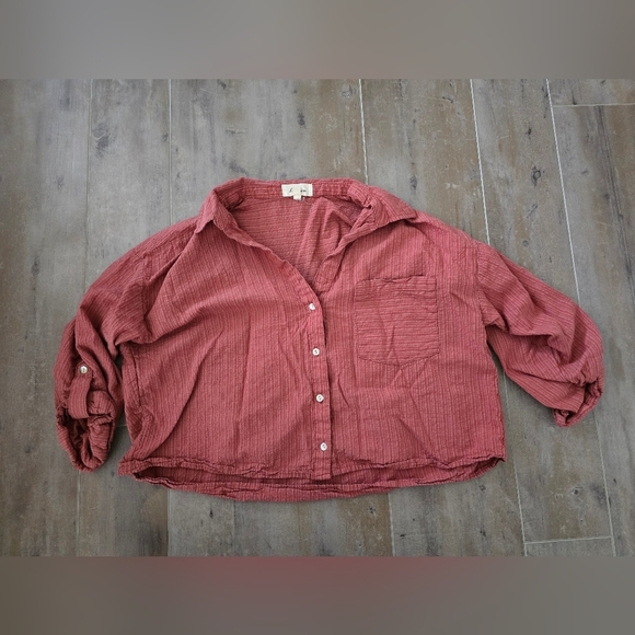 Love Notes Pink Button-Up Top and Skort Set - Picture 4 of 7